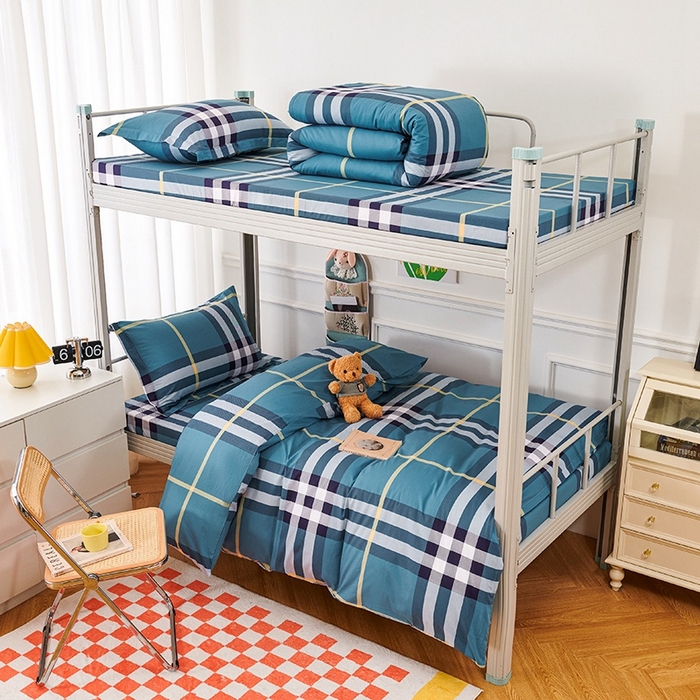 91家纺网 家纺一手货源 找家纺 （总）斯尔顿 2025春夏新款加厚全棉纯棉学生宿舍上下铺三件套