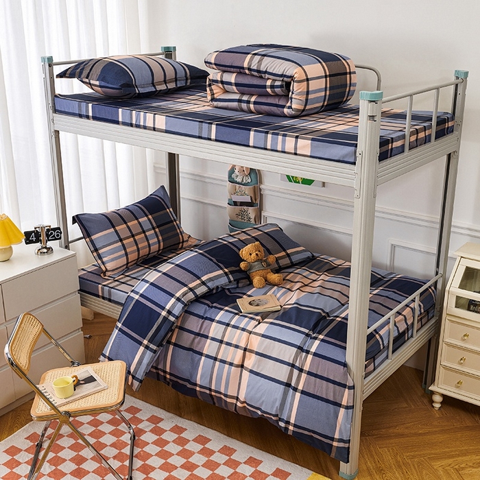 91家纺网 家纺一手货源 找家纺 （总）斯尔顿 2025春夏新款加厚全棉纯棉学生宿舍上下铺三件套