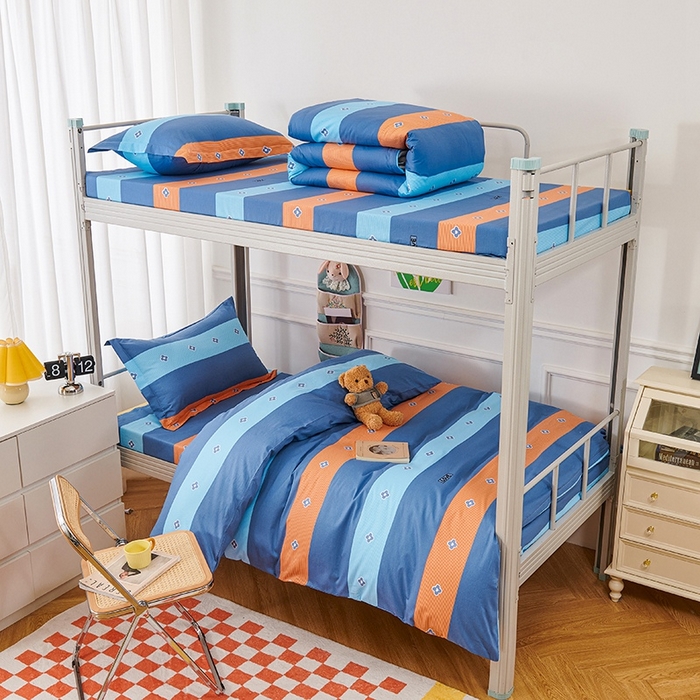 91家纺网 家纺一手货源 找家纺 （总）斯尔顿 2025春夏新款加厚全棉纯棉学生宿舍上下铺三件套