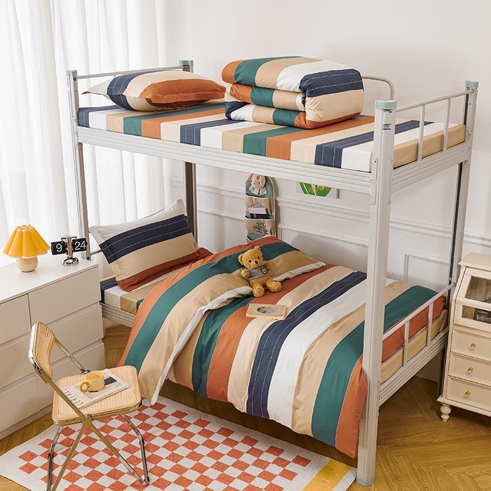 91家纺网 家纺一手货源 找家纺 （总）斯尔顿 2025春夏新款加厚全棉纯棉学生宿舍上下铺三件套