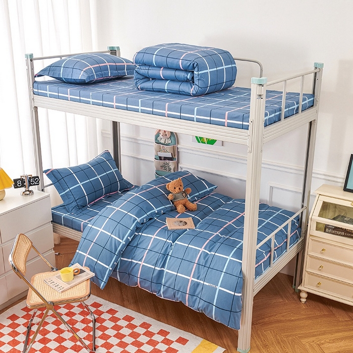 91家纺网 家纺一手货源 找家纺 （总）斯尔顿 2025春夏新款加厚全棉纯棉学生宿舍上下铺三件套