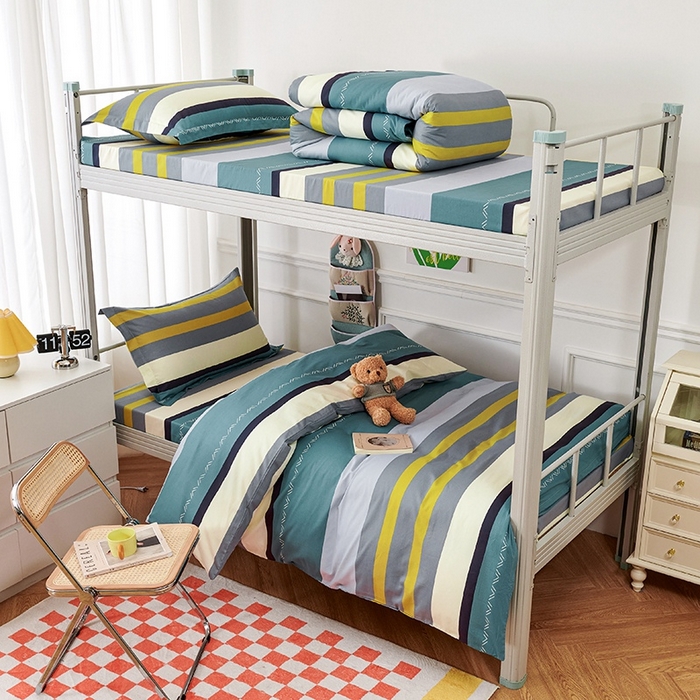 91家纺网 家纺一手货源 找家纺 （总）斯尔顿 2025春夏新款加厚全棉纯棉学生宿舍上下铺三件套