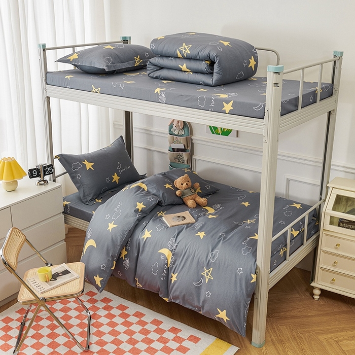 91家纺网 家纺一手货源 找家纺 （总）斯尔顿 2025春夏新款加厚全棉纯棉学生宿舍上下铺三件套