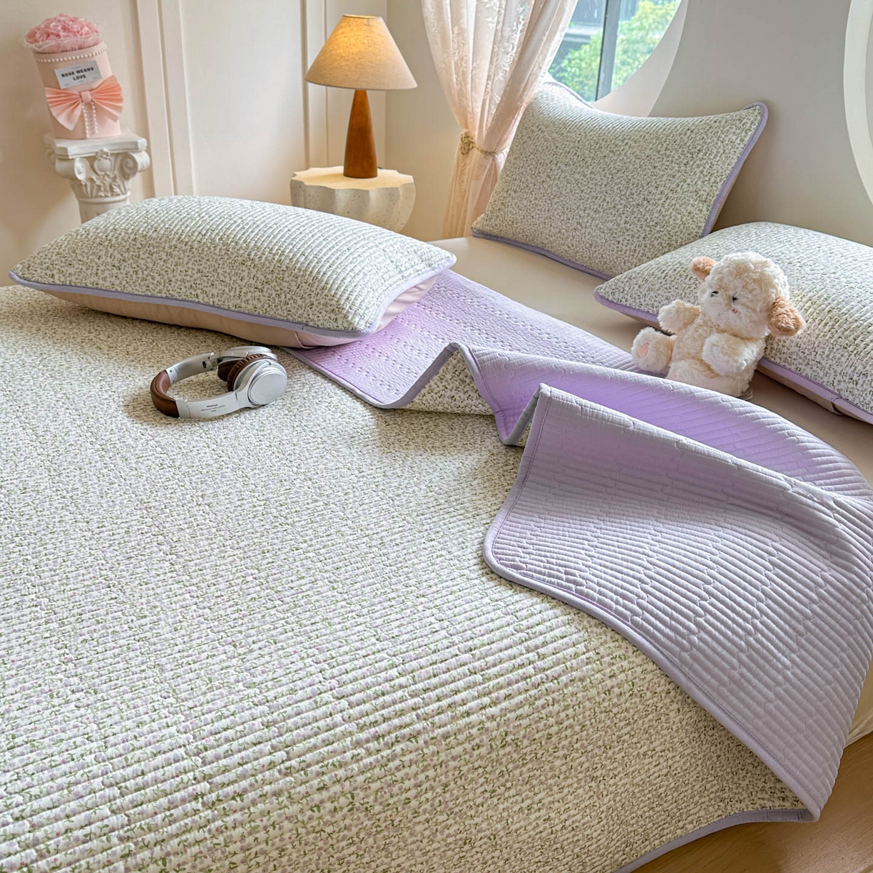 （总）恒尚居2025新款春秋纯棉床盖全棉印花床单床垫床褥垫-跑量（四季款）