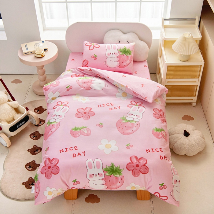 91家纺网 家纺一手货源 找家纺 （总）乐秀 2025新款40S全棉13372幼儿园三件套六件套