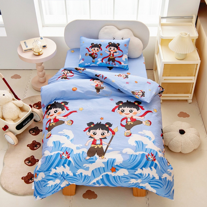 91家纺网 家纺一手货源 找家纺 （总）乐秀 2025新款40S全棉13372幼儿园三件套六件套