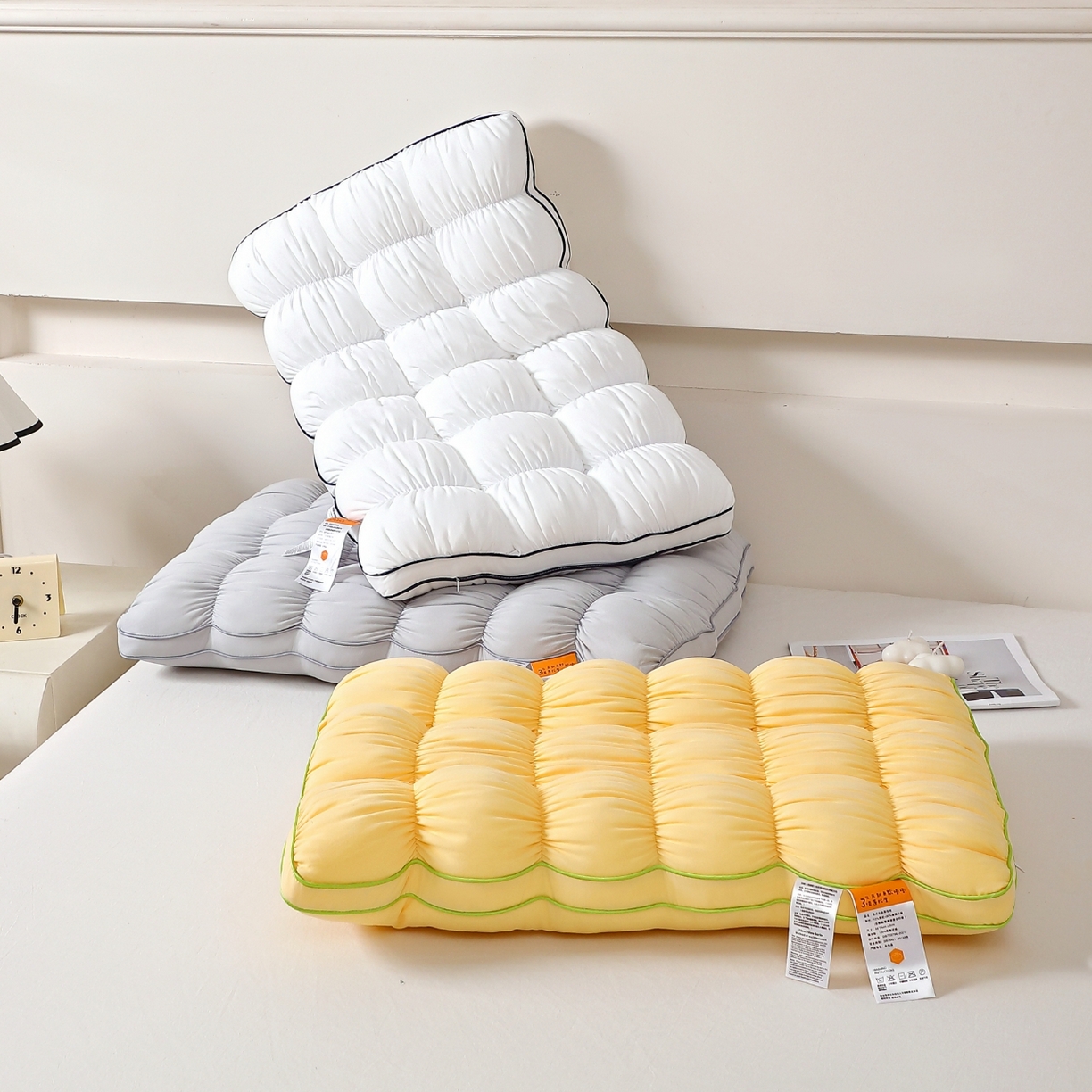 91家纺网 家纺一手货源 找家纺 （总）糖果枕芯 2025新款菠萝泡泡枕舒适云朵感枕芯 