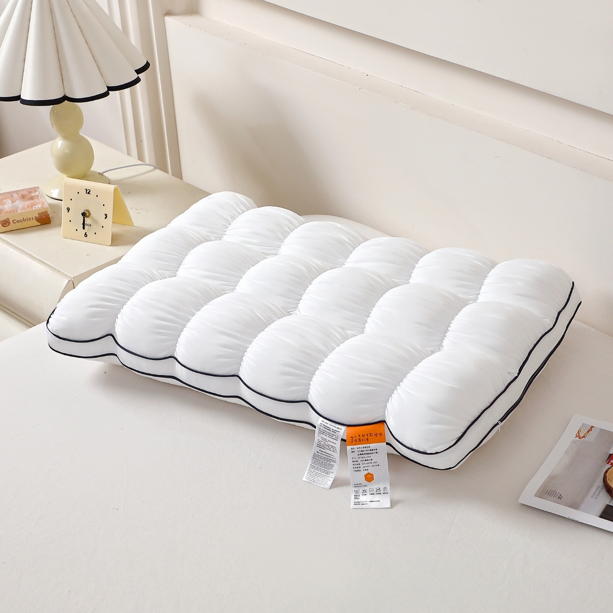 糖果枕芯 2025新款菠萝泡泡枕舒适云朵感枕芯  菠萝泡泡枕-白