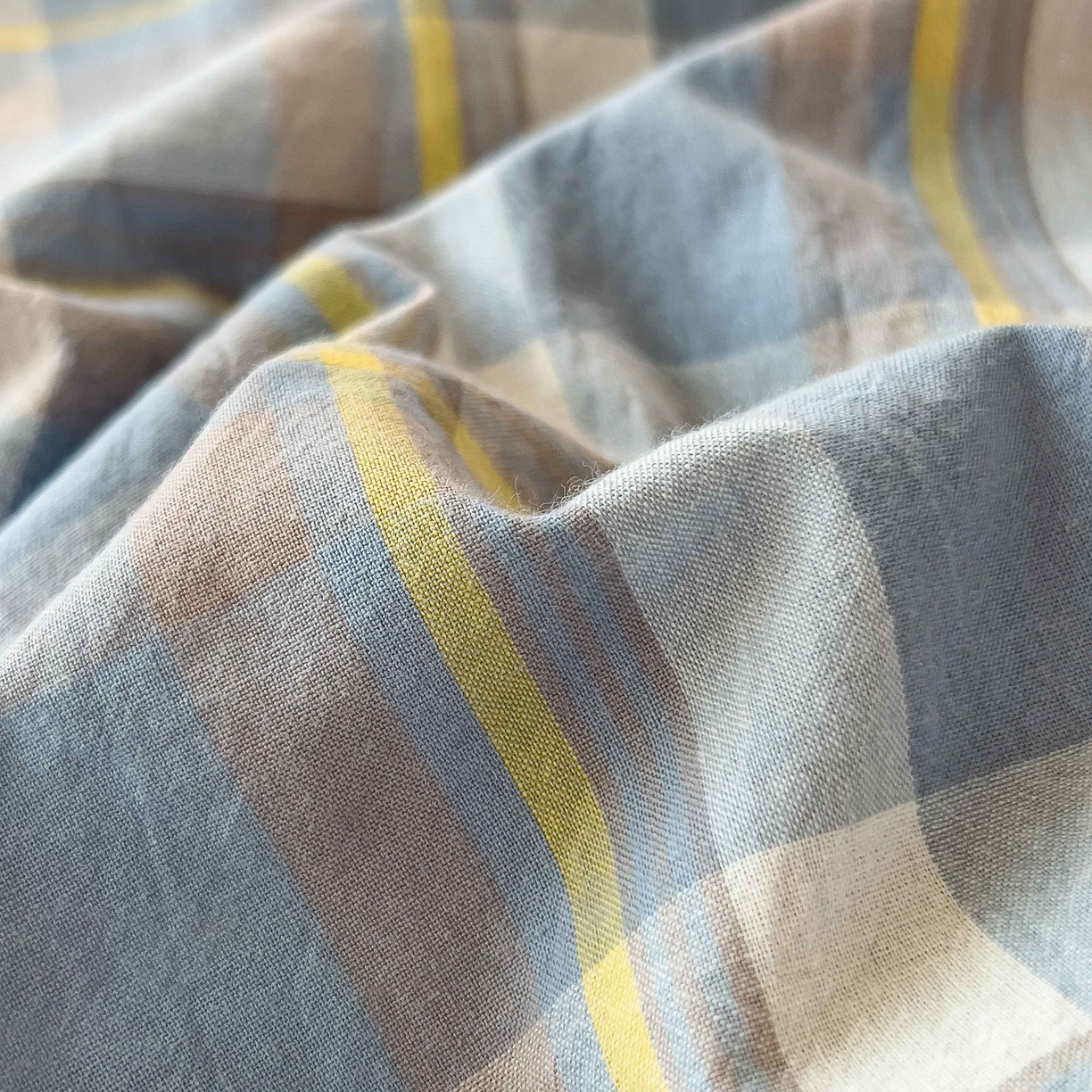 91家纺网 家纺一手货源 找家纺 宝士康家纺 2025春夏新款简约水洗棉学生三件套宿舍三件套上下铺三件套套件学生六件套套件（床单款） 天蓝中格