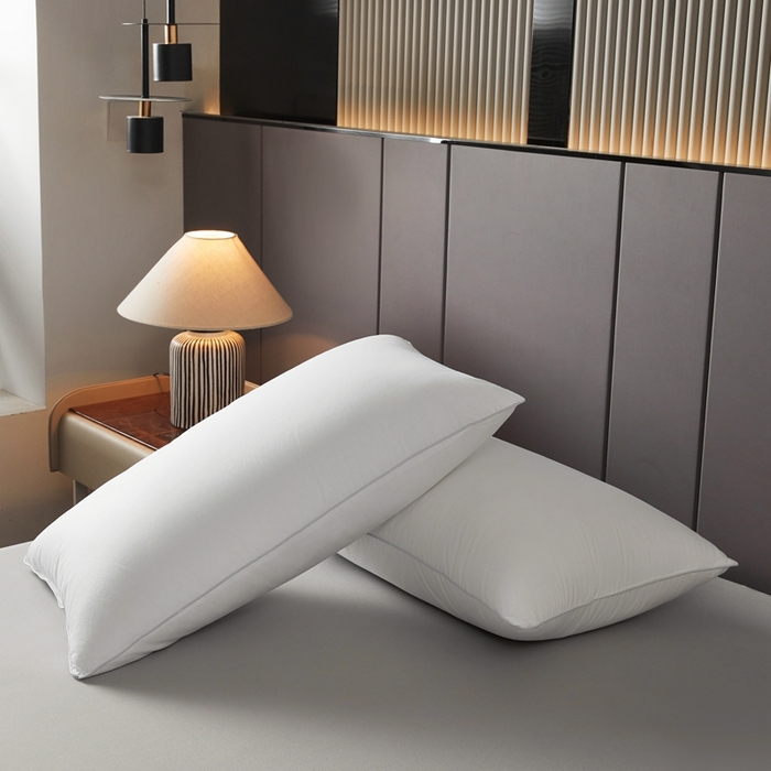 91家纺网 家纺一手货源 找家纺 中乾酒店布草工厂店 2025新款中乾酒店枕芯 防羽布单边枕芯 中枕