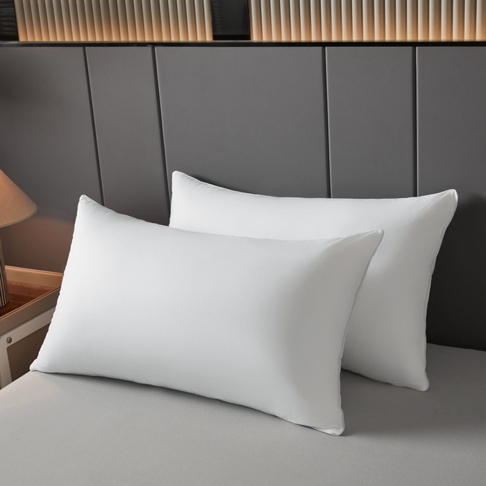 91家纺网 家纺一手货源 找家纺 中乾酒店布草工厂店 2025新款中乾酒店枕芯 防羽布单边枕芯 低枕