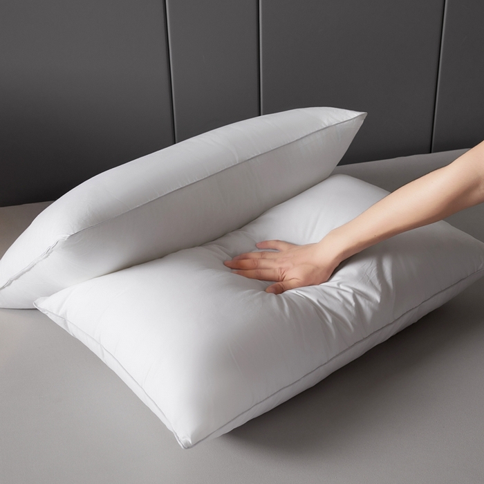 91家纺网 家纺一手货源 找家纺 中乾酒店布草工厂店 2025新款中乾酒店枕芯 防羽布单边枕芯 低枕