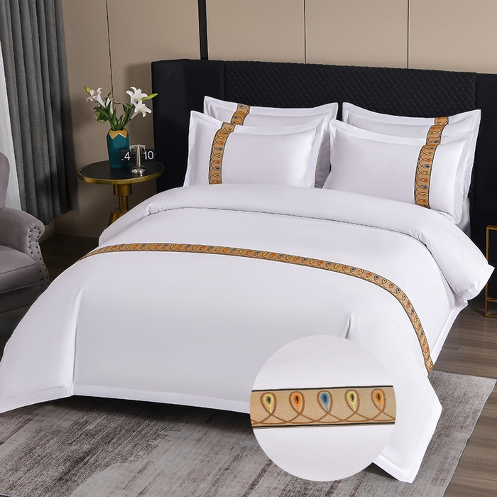 91家纺网 家纺一手货源 找家纺 （总）中乾酒店布草工厂店 2025新款120克加密织带款酒店四件套