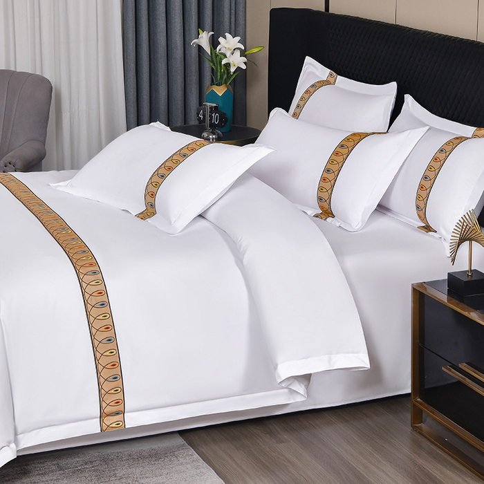 91家纺网 家纺一手货源 找家纺 （总）中乾酒店布草工厂店 2025新款120克加密织带款酒店四件套