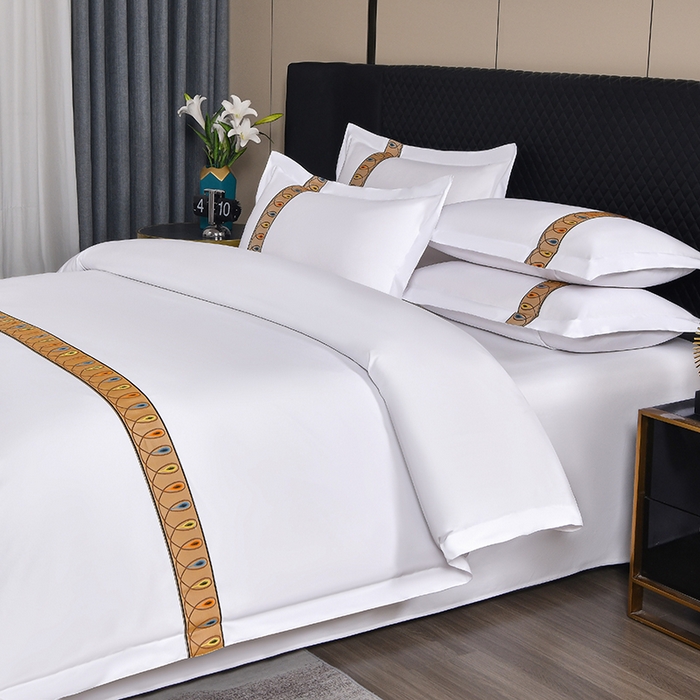 91家纺网 家纺一手货源 找家纺 （总）中乾酒店布草工厂店 2025新款120克加密织带款酒店四件套