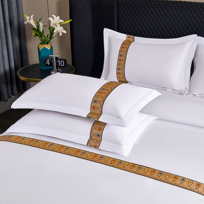 91家纺网 家纺一手货源 找家纺 （总）中乾酒店布草工厂店 2025新款120克加密织带款酒店四件套