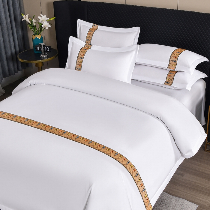 91家纺网 家纺一手货源 找家纺 （总）中乾酒店布草工厂店 2025新款120克加密织带款酒店四件套