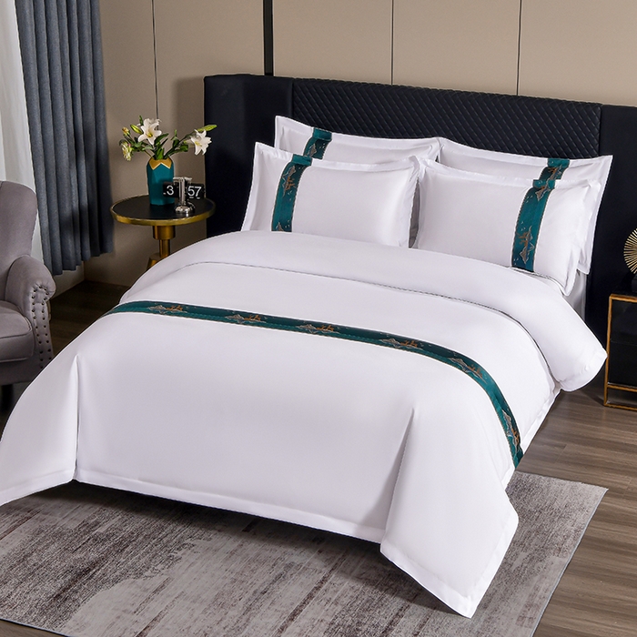 中乾酒店布草工厂店 2025新款120克加密织带款酒店四件套 林深见鹿