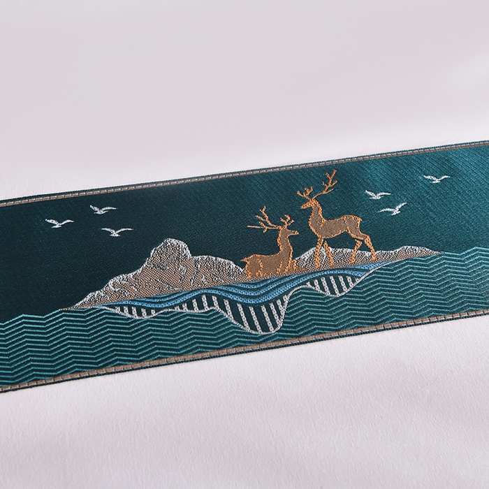 91家纺网 家纺一手货源 找家纺 中乾酒店布草工厂店 2025新款120克加密织带款酒店四件套 林深见鹿