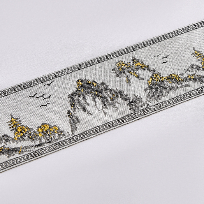 91家纺网 家纺一手货源 找家纺 中乾酒店布草工厂店 2025新款120克加密织带款酒店四件套 水墨江南