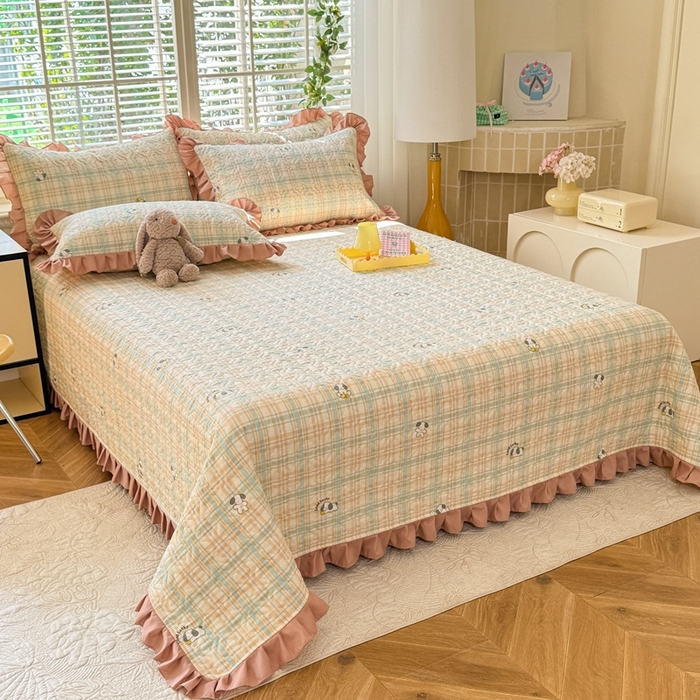 91家纺网 家纺一手货源 找家纺 美达 2025新款全棉夹棉床褥床盖 格诺狗