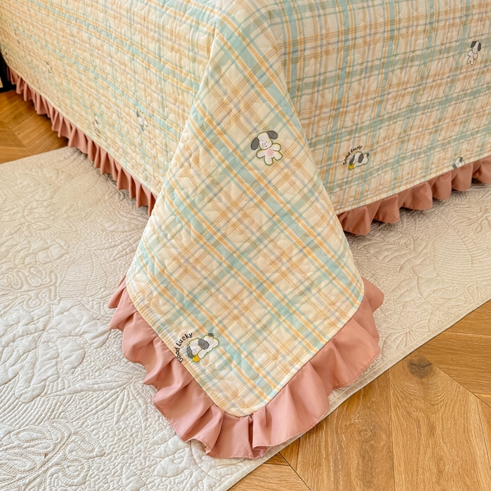 91家纺网 家纺一手货源 找家纺 美达 2025新款全棉夹棉床褥床盖 格诺狗