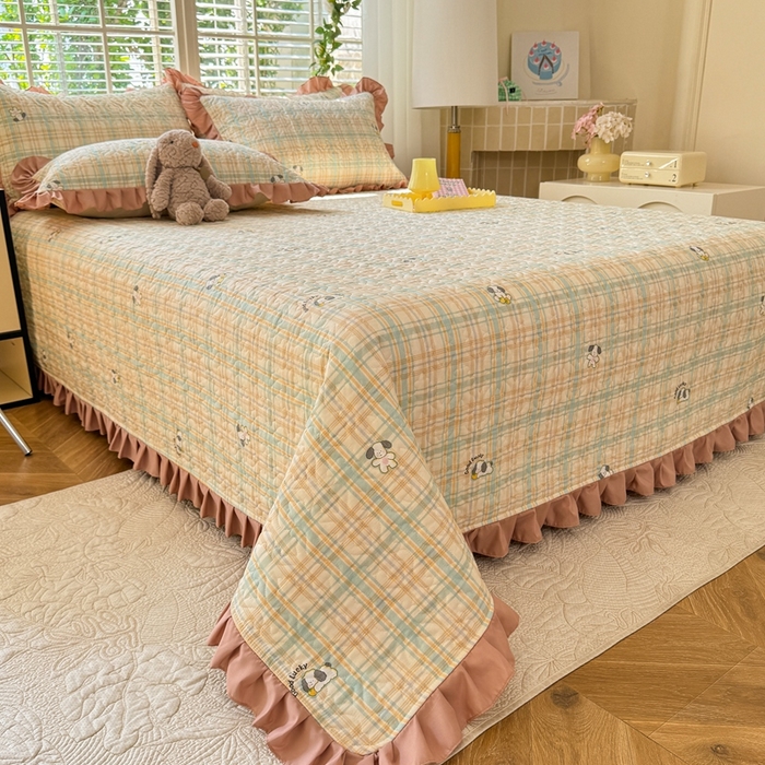 91家纺网 家纺一手货源 找家纺 美达 2025新款全棉夹棉床褥床盖 格诺狗