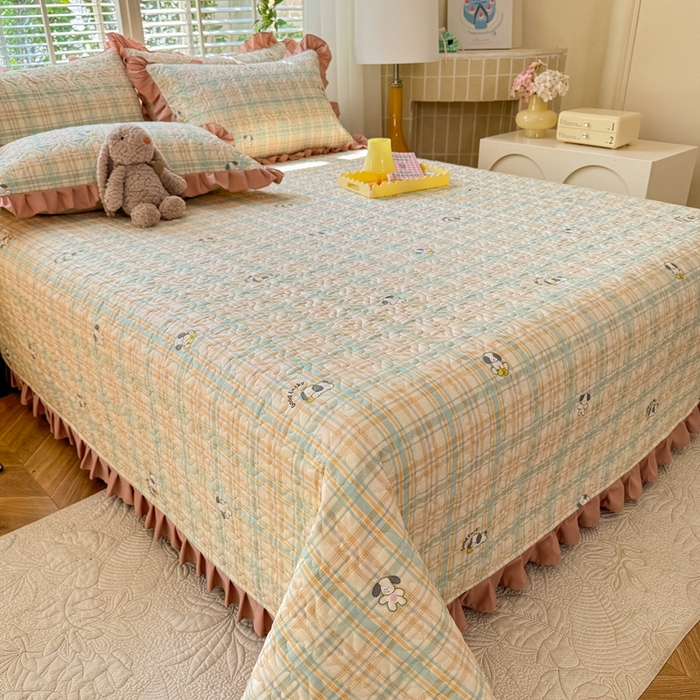 91家纺网 家纺一手货源 找家纺 美达 2025新款全棉夹棉床褥床盖 格诺狗