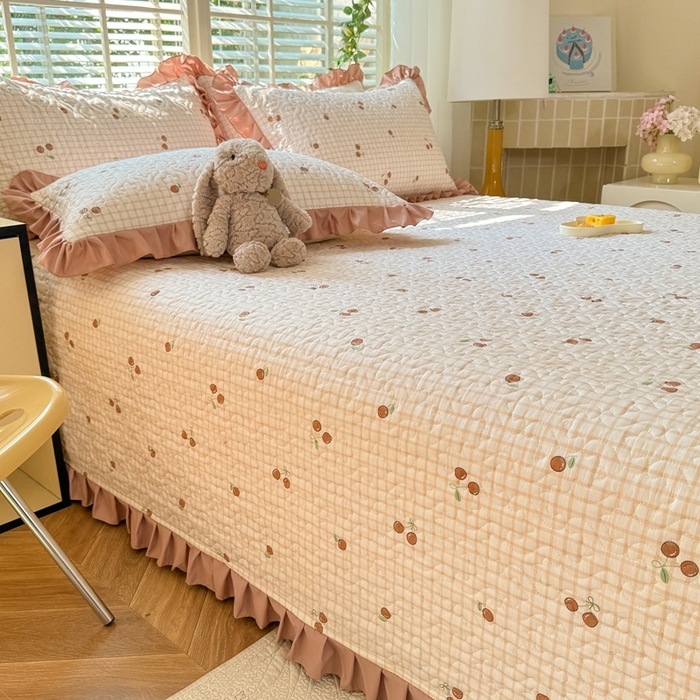 91家纺网 家纺一手货源 找家纺 美达 2025新款全棉夹棉床褥床盖 香颂