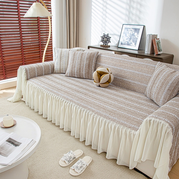 沐沐2026新款桃苏沙发巾 浅卡其