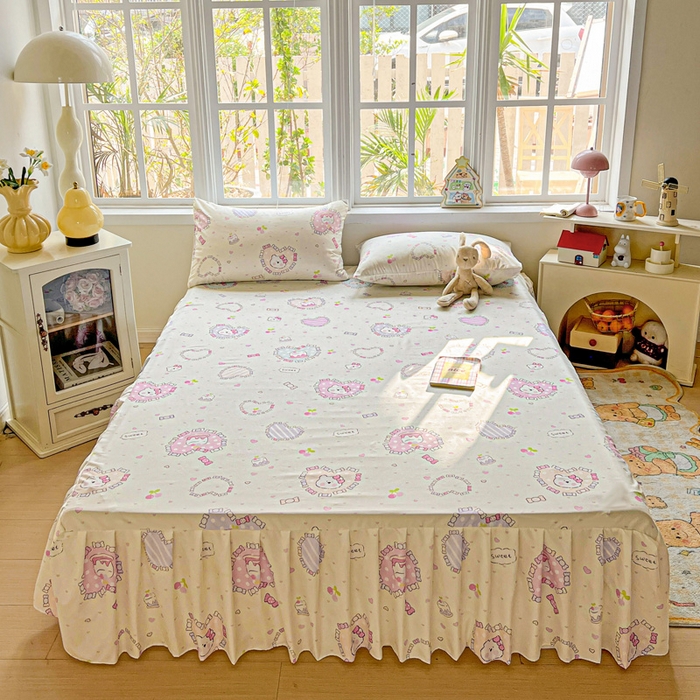 91家纺网 家纺一手货源 找家纺 （总）极梦家纺（支持定制） 2025新款印花磨毛单床裙三件套（总链接一）