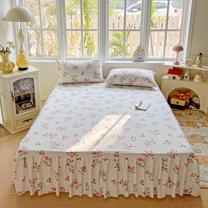 91家纺网 家纺一手货源 找家纺 （总）极梦家纺（支持定制） 2025新款印花磨毛单床裙三件套（总链接一）