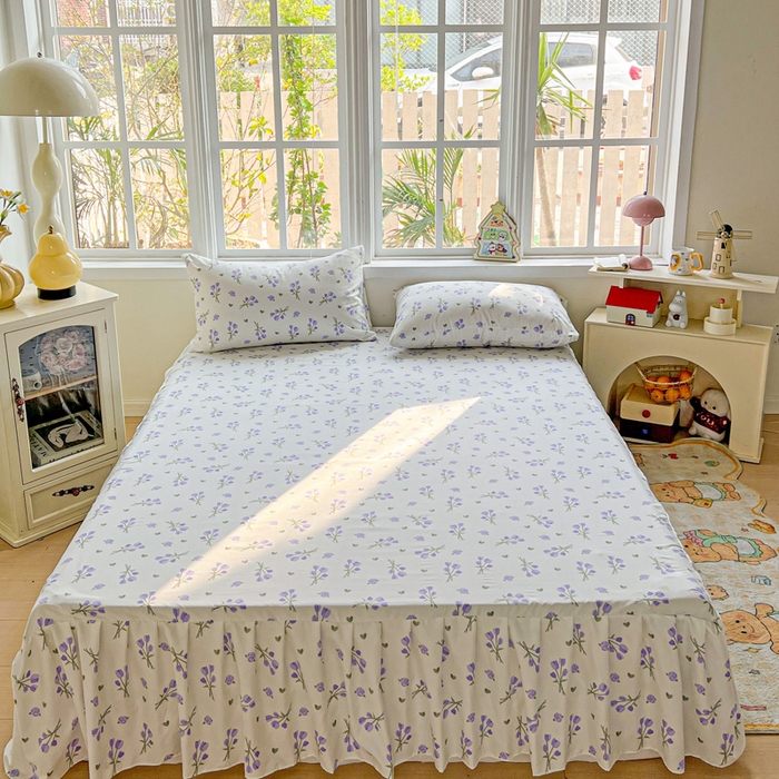 91家纺网 家纺一手货源 找家纺 （总）极梦家纺（支持定制） 2025新款印花磨毛单床裙三件套（总链接一）