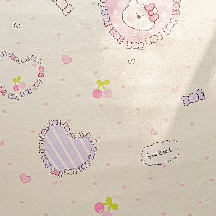 91家纺网 家纺一手货源 找家纺 极梦家纺（支持定制） 2025新款印花磨毛单床裙三件套（总链接一）爱心粉兔