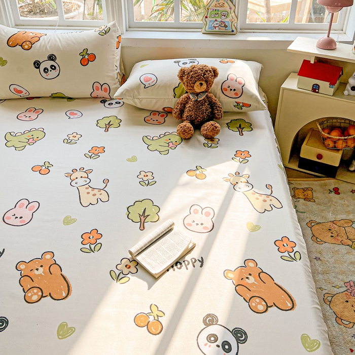 91家纺网 家纺一手货源 找家纺 极梦家纺（支持定制） 2025新款印花磨毛单床裙三件套（总链接一）欢乐派对