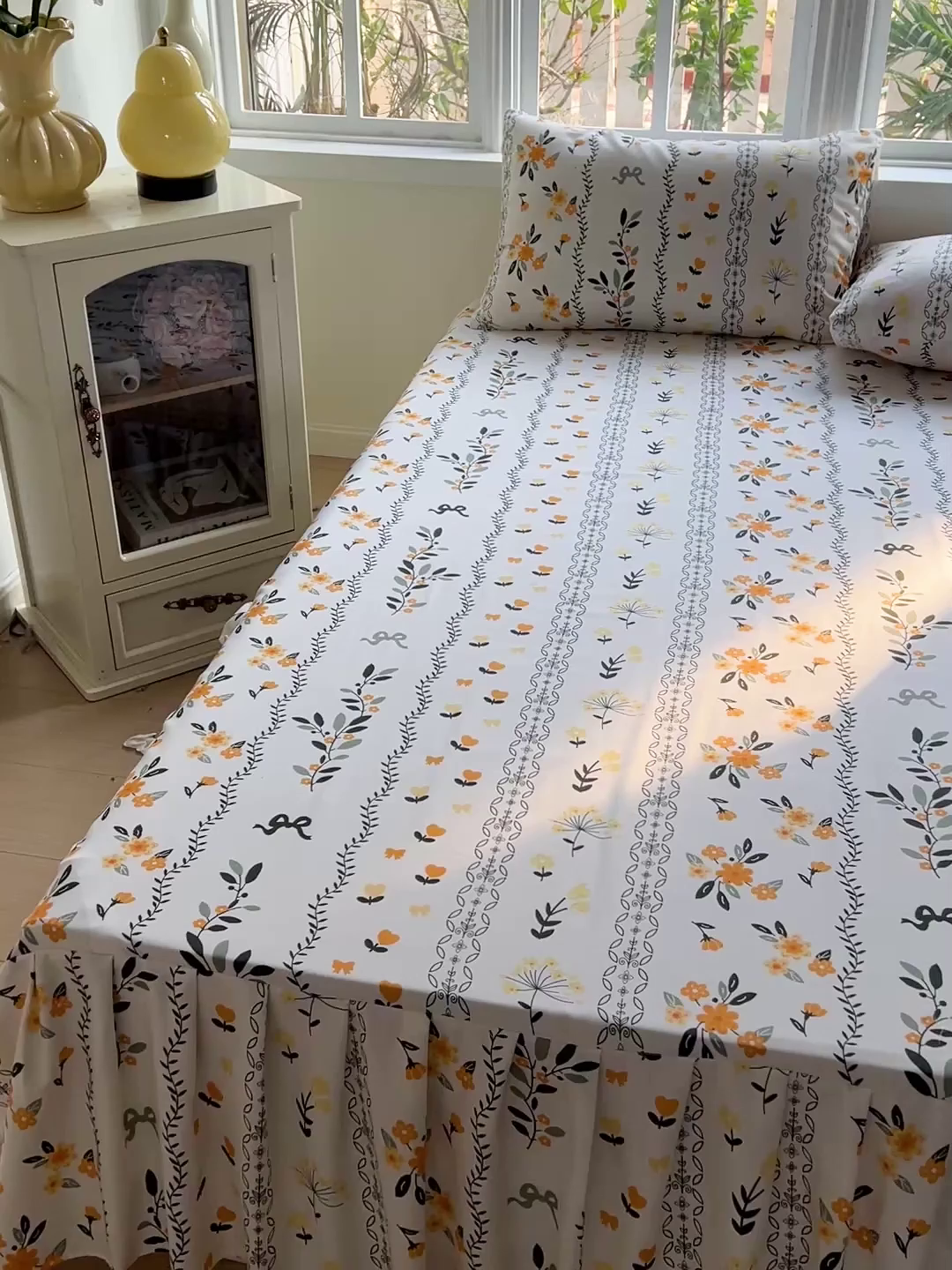 91家纺网 家纺一手货源 找家纺 极梦家纺（支持定制） 2025新款印花磨毛单床裙三件套（总链接一）迷情花海