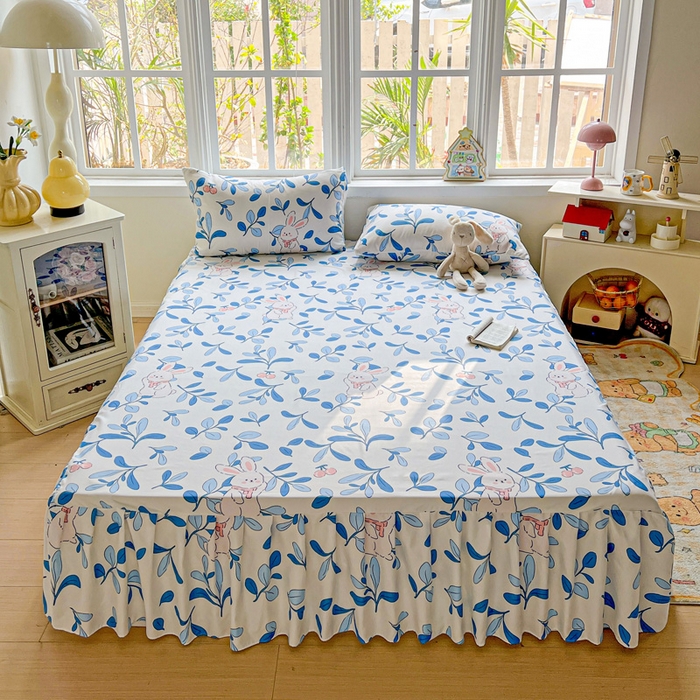 极梦家纺（支持定制） 2025新款印花磨毛单床裙三件套（总链接一）米菲兔