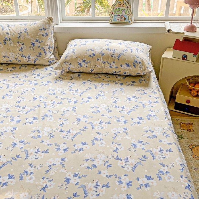 91家纺网 家纺一手货源 找家纺 极梦家纺（支持定制） 2025新款印花磨毛单床裙三件套（总链接一）四季花海