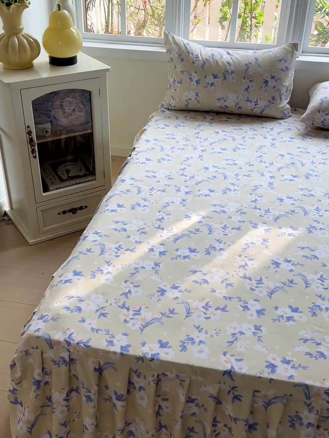 91家纺网 家纺一手货源 找家纺 极梦家纺（支持定制） 2025新款印花磨毛单床裙三件套（总链接一）四季花海