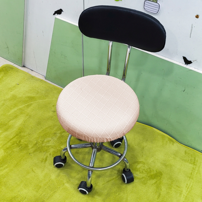 91家纺网 家纺一手货源 找家纺 壹零特色家纺 TPU菱形格提花纯色防水款圆凳套 吧台凳套 驼色 TPU菱形格圆凳套