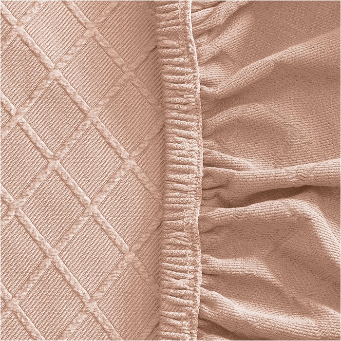 91家纺网 家纺一手货源 找家纺 壹零特色家纺 TPU菱形格提花纯色防水款圆凳套 吧台凳套 驼色 TPU菱形格圆凳套