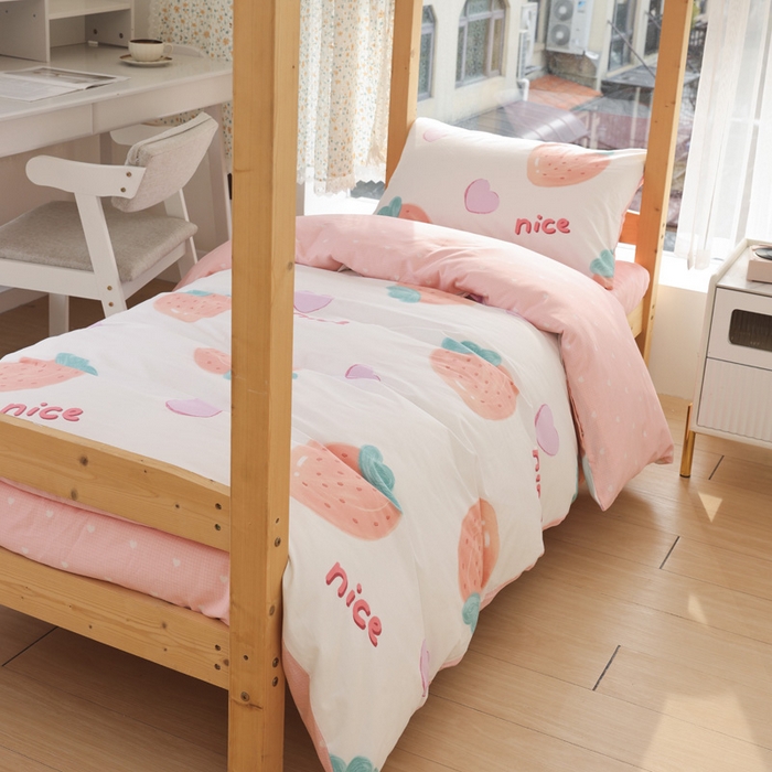 91家纺网 家纺一手货源 找家纺 （总）宅部落 2025新款全棉三件套纯棉学生宿舍上下铺六件套