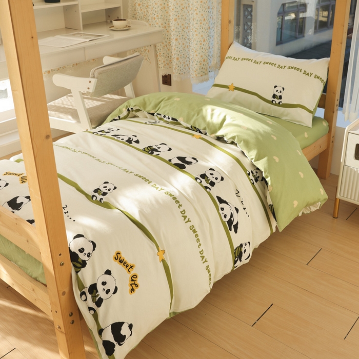 91家纺网 家纺一手货源 找家纺 （总）宅部落 2025新款全棉三件套纯棉学生宿舍上下铺六件套