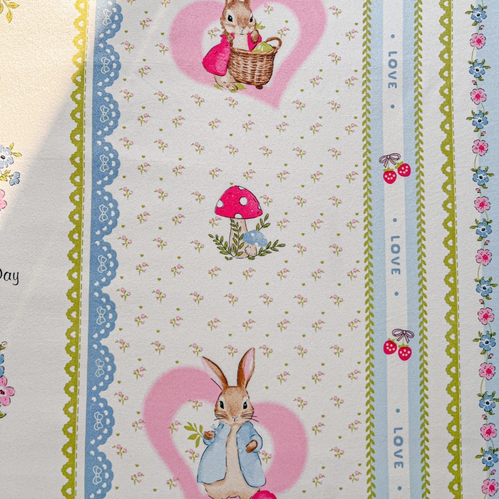 91家纺网 家纺一手货源 找家纺 极梦家纺（支持定制） 2025新款印花磨毛单床裙三件套（总链接一）小兔蘑菇