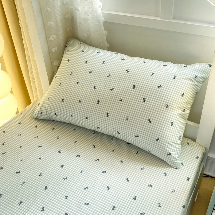 91家纺网 家纺一手货源 找家纺 宅部落 2025新款全棉三件套纯棉学生宿舍上下铺六件套 蝶语-绿