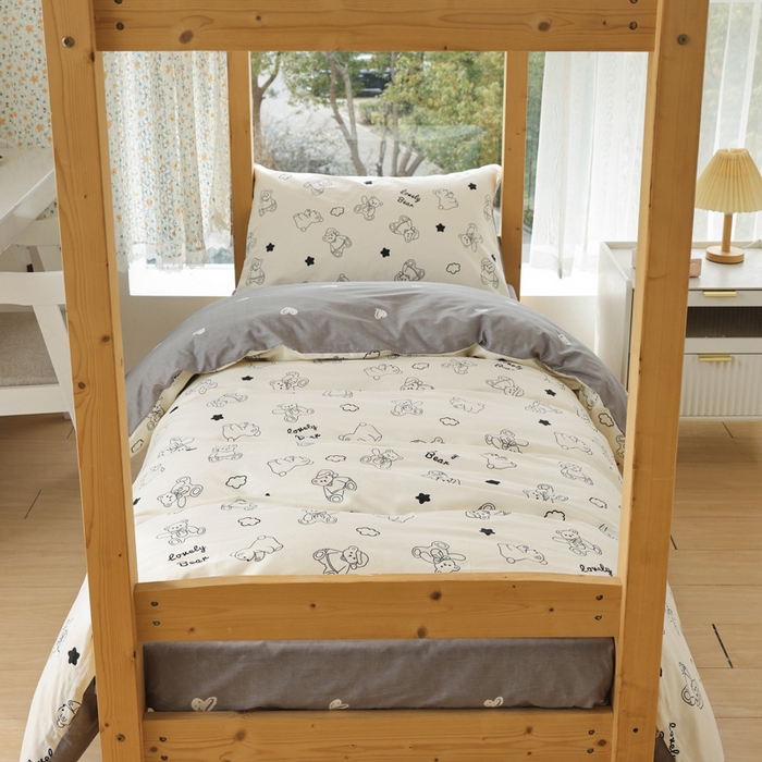 91家纺网 家纺一手货源 找家纺 宅部落 2025新款全棉三件套纯棉学生宿舍上下铺六件套 可比熊