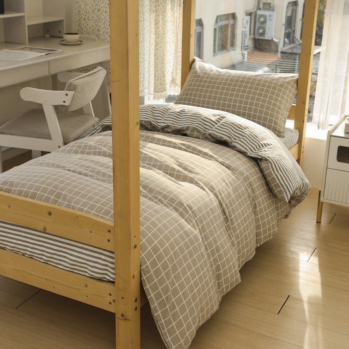 宅部落 2025新款全棉三件套纯棉学生宿舍上下铺六件套 温情北欧