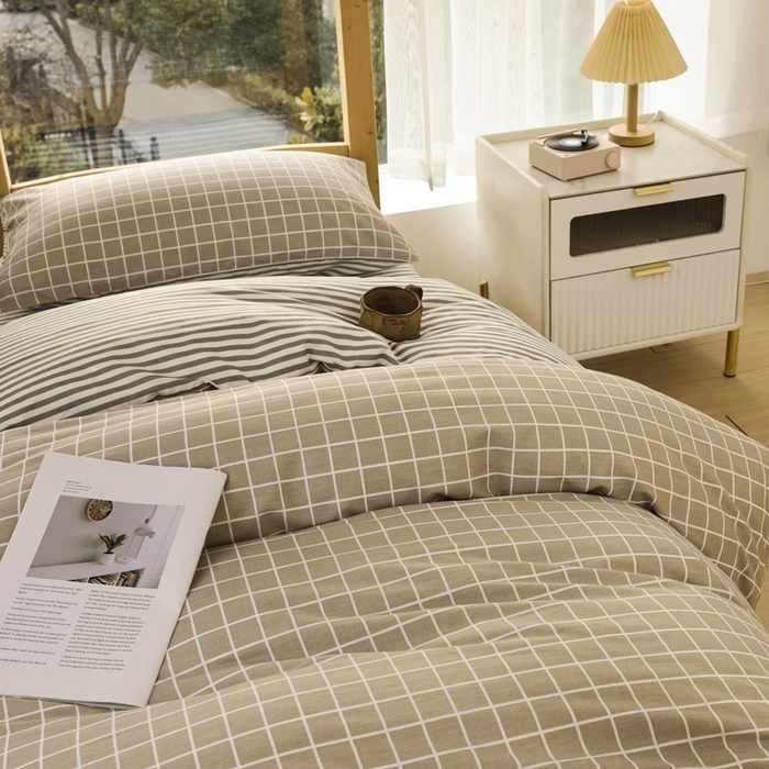 91家纺网 家纺一手货源 找家纺 宅部落 2025新款全棉三件套纯棉学生宿舍上下铺六件套 温情北欧