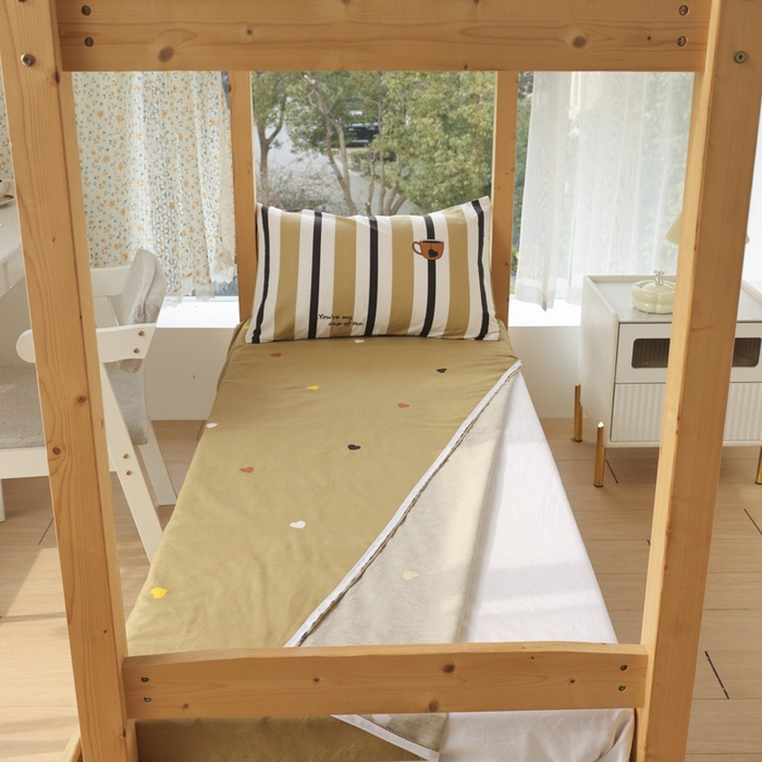 91家纺网 家纺一手货源 找家纺 宅部落 2025新款全棉三件套纯棉学生宿舍上下铺六件套 文艺风范