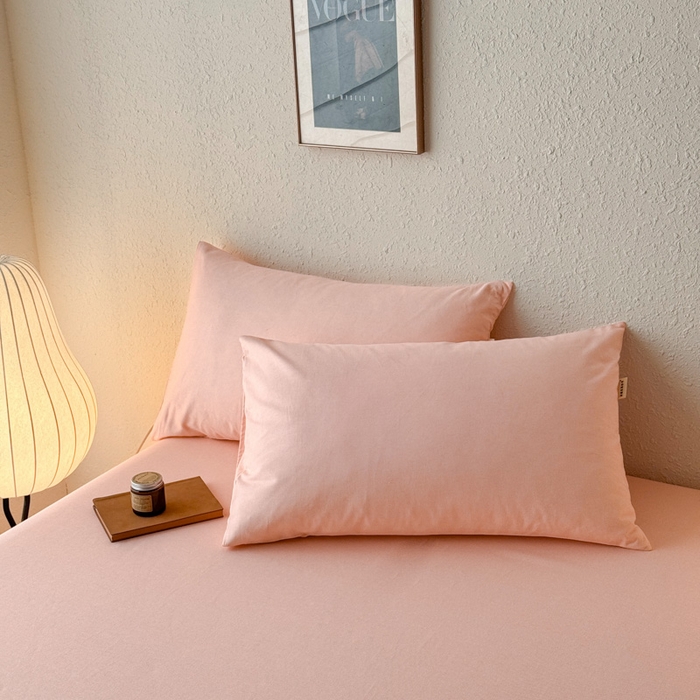 91家纺网 家纺一手货源 找家纺 小叮当家纺仓储工厂店 （提供买家秀 爆款花型 不断货）2025新款全棉纯色老粗布单床单 月白粉